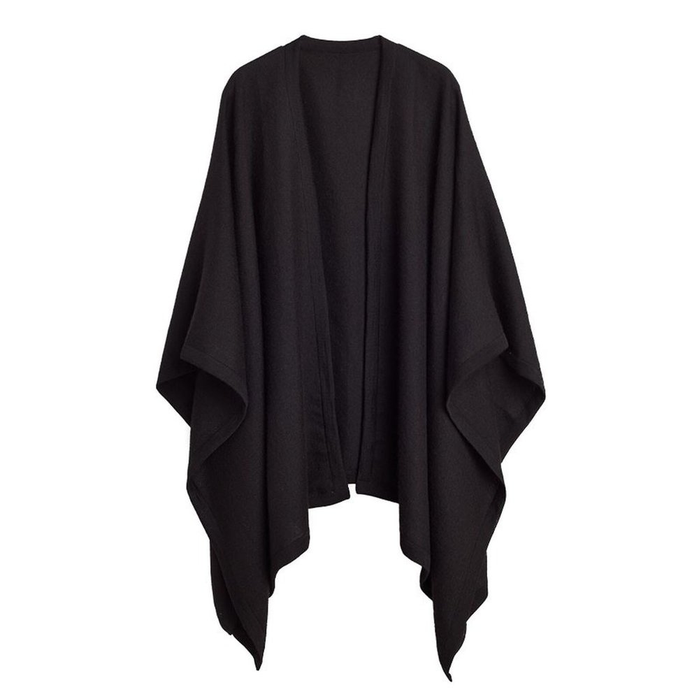 Cuyana Baby Alpaca Cape - Black (Petite)